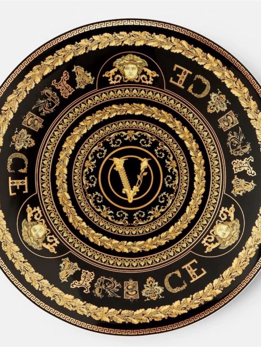 11 inches Versace Black & Gold Medusa Decorative Charger Plate
